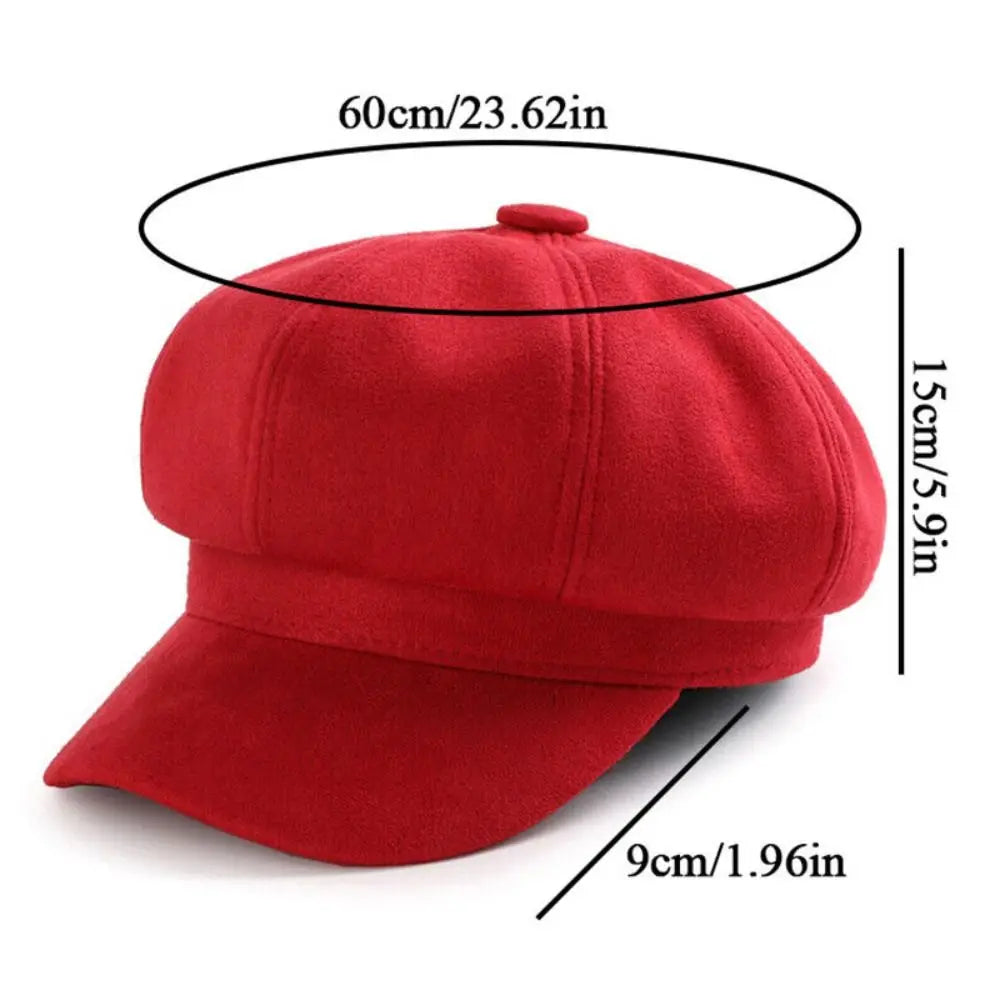 Suede Newsboy Baker Boy Cap – Unisex Casual Beret Hat