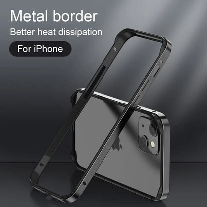 Hybrid Silicone Frame Aluminum Metal Phone Case Iphone 17 16 15 14 13 12 Pro Max Better Heat Bumper