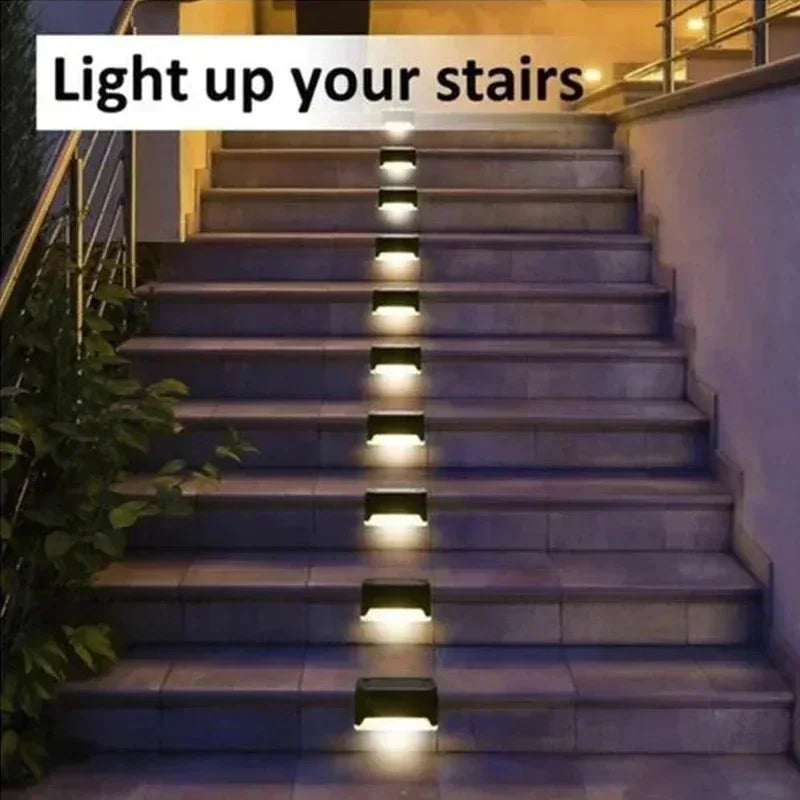 Pcs Solar Led Lights Outdoor Garden Light Deck Lamp Stairs Waterproof Step Patio Decor - Waterproof