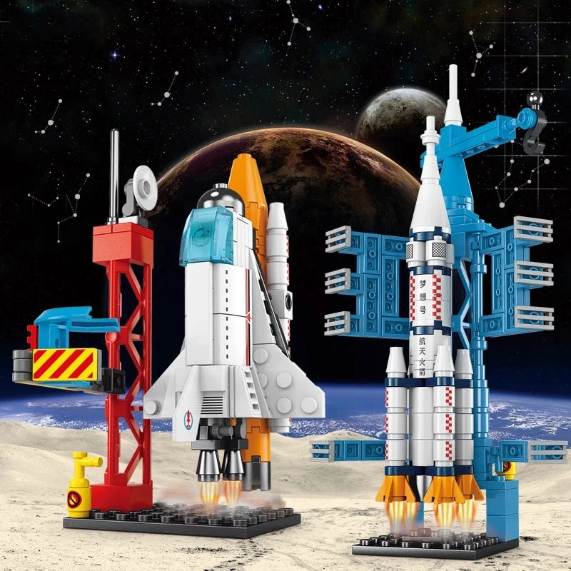 Space Rocket Building Blocks Set – 130-Piece DIY Model Kit