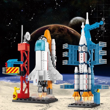 Space Rocket Building Blocks Set – 130-Piece DIY Model Kit