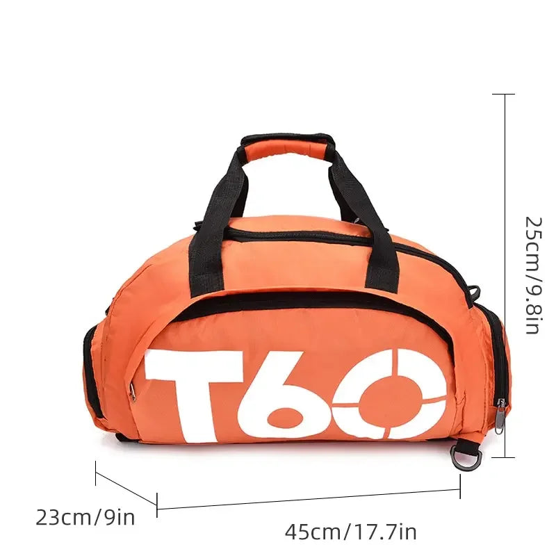T60 Gym Duffel Bag with Shoe Compartment – Large Capacity Sports Bag for Men & Women
