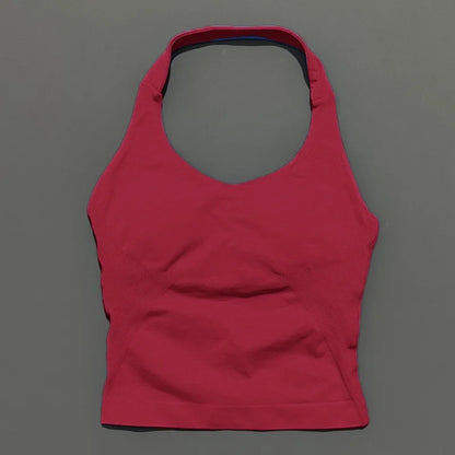 Seamless Halter Longline Sports Tank Top for Women – Gym Yoga Workout