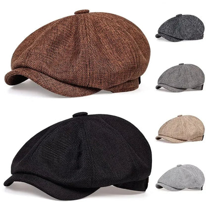 Newsboy Cap – Retro Octagonal Flat Cap for Men & Women