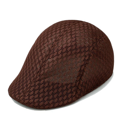 Mesh Newsboy Flat Cap – Unisex Breathable Beret Hat