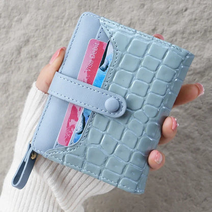 Crocodile Print Mini Wallet – Women's Card Holder Clutch Coin Purse