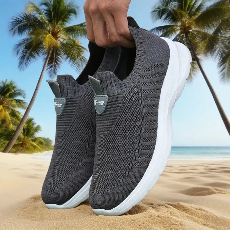 Men's Slip-On Mesh Sneakers – Lightweight Breathable Walking Shoes