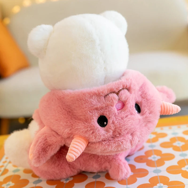Kawaii Bear Plush Toy in Animal Costume Onesie – Soft Stuffed Doll