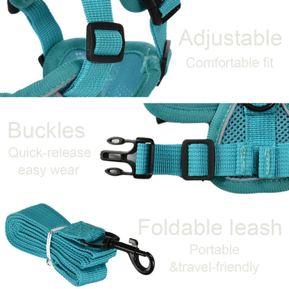 Dog Harness & Leash Set – Adjustable Reflective Vest for Small & Medium Pets