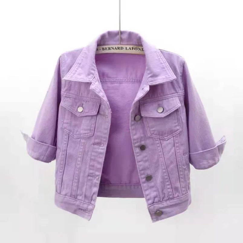 Women's Short Denim Jacket – Casual Loose Jean Coat