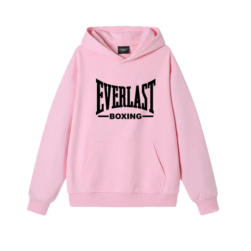 Vintage Boxing Logo Graphic Hoodie Casual Pullover Sweatshirt