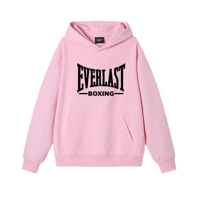 Vintage Boxing Logo Graphic Hoodie Casual Pullover Sweatshirt