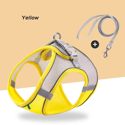 Mesh Dog Harness & Leash Set – Reflective, Escape-Proof Walking Vest
