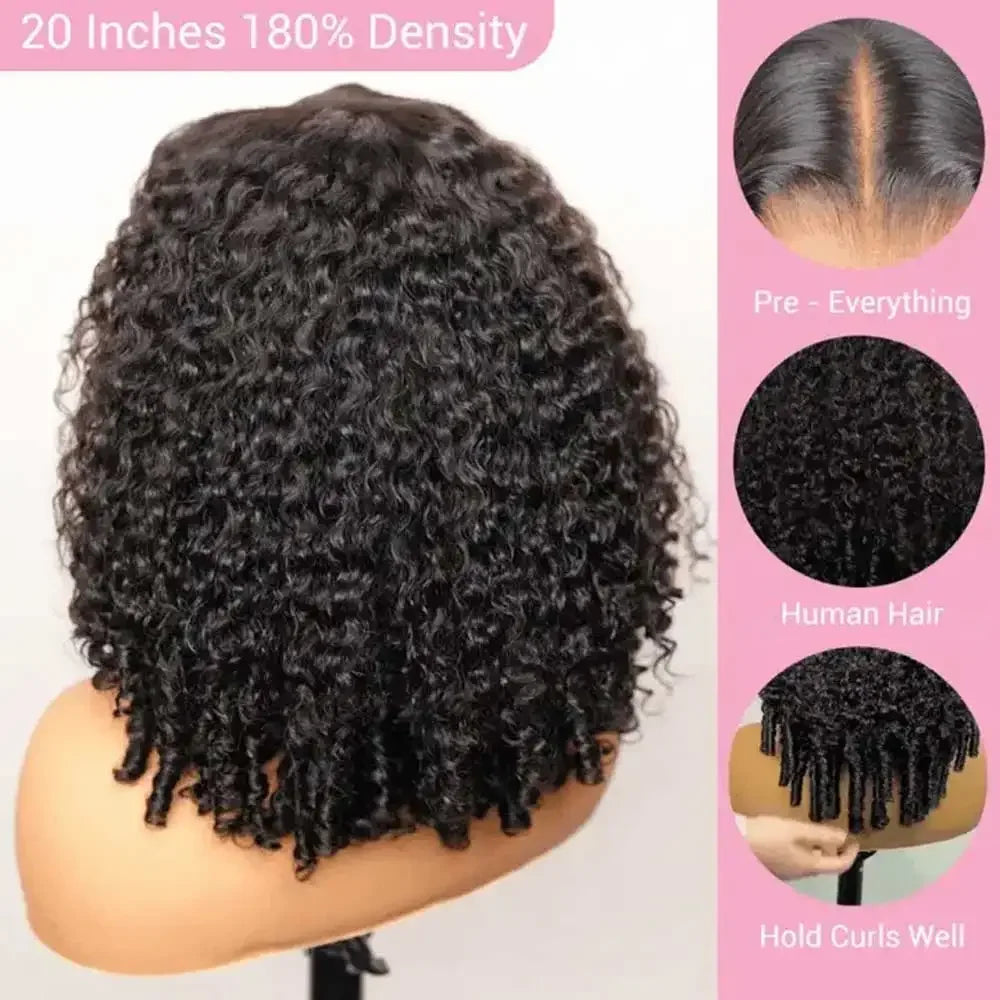13x4 HD Lace Front Wig Burmese Curly Human Hair Pre Plucked