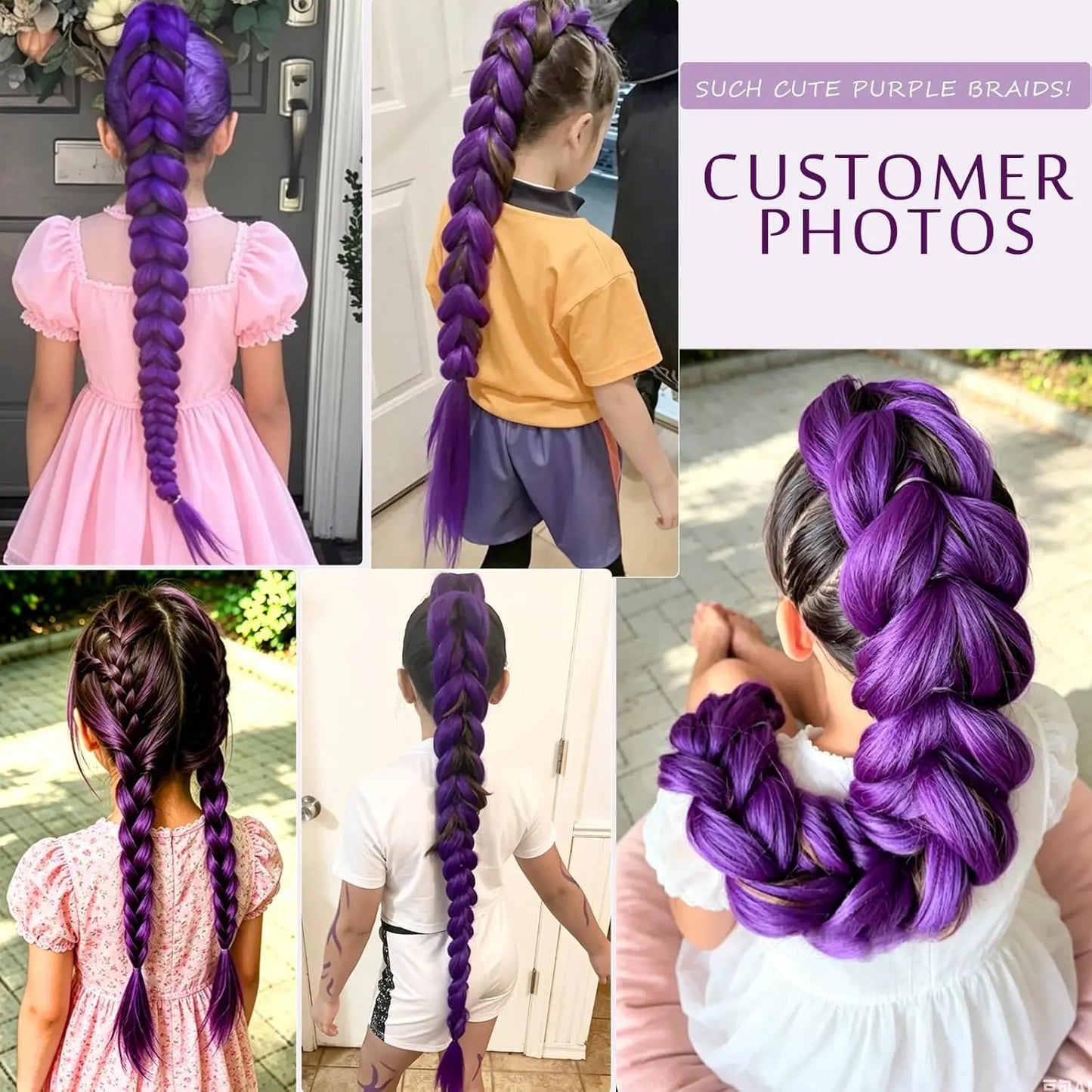 Purple Pre-Stretched Braiding Hair 24 Inch – Yaki Texture Synthetic Braid Extensions