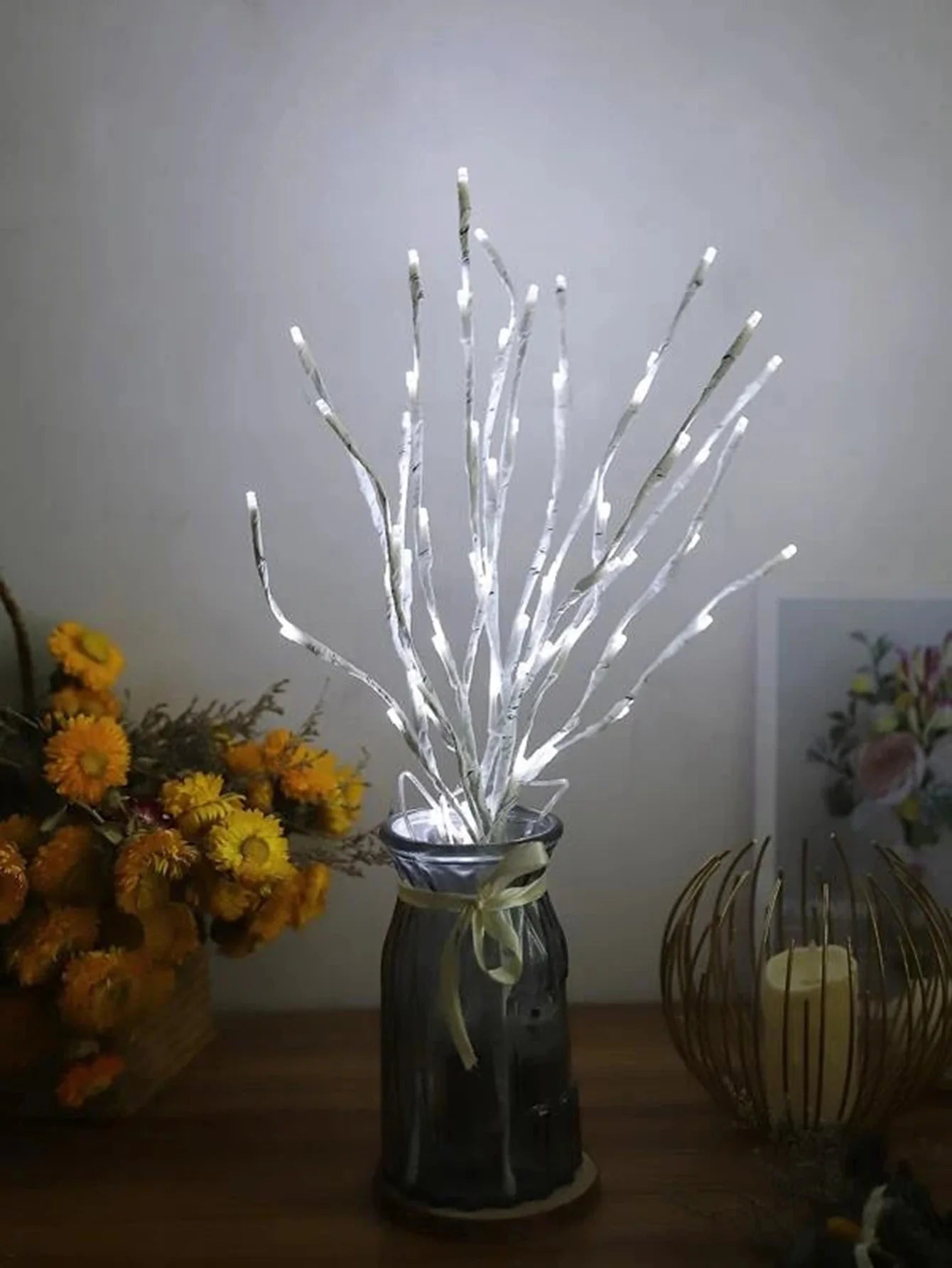 1 Pc White Birch Branch Light Led Festive Lights Battery Operated Christmas Party Wedding Decoration