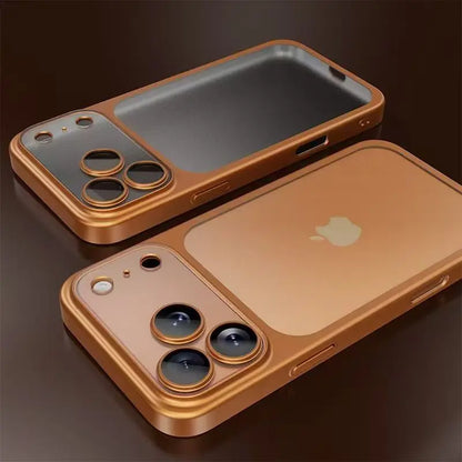 Luxury Plating Matte Hard Pc Phone Case Iphone 17 Air 16 15 14 13 Promax Camera Lens Film Protector