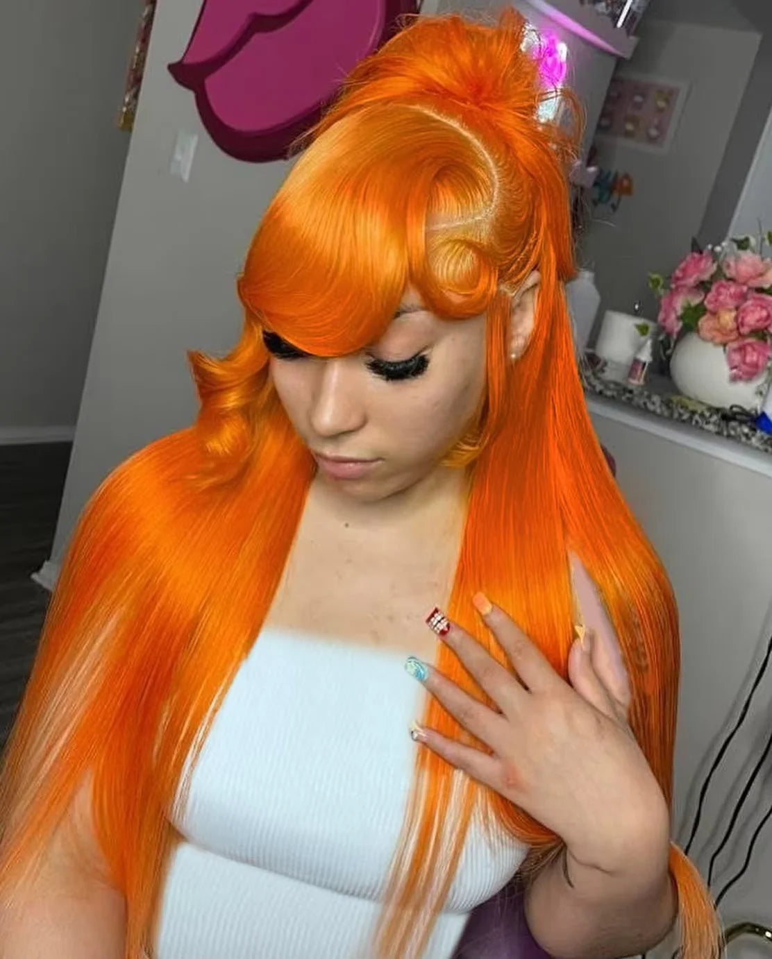 Brazilian Straight 350 Ginger Orange 13x6 Hd Lace Front Human Hair Wigs 13x4 Glueless Frontal Wig