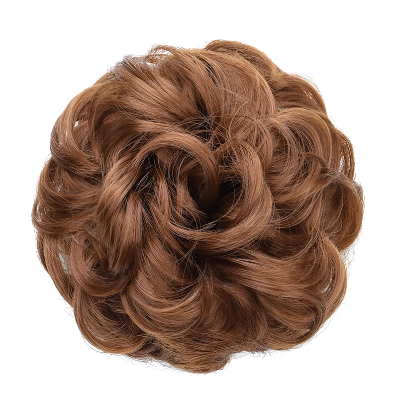 Synthetic Messy Bun Chignon Donut Hair Pad Elastic Rope Rubber Band Black Brown Blonde Hairpiece