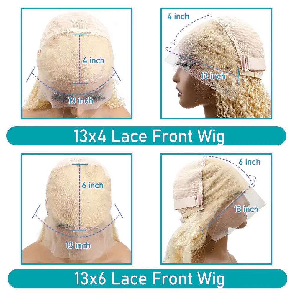 613 13x6 Lace Front Wig Human Hair Body Wave Blonde Frontal Wigs Women 220 Density Natural Hairline