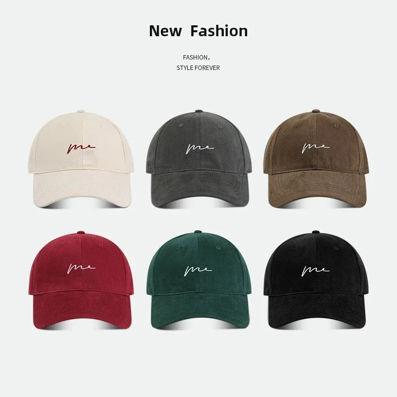 Embroidered Baseball Cap – Retro Letter Dad Hat for Men & Women