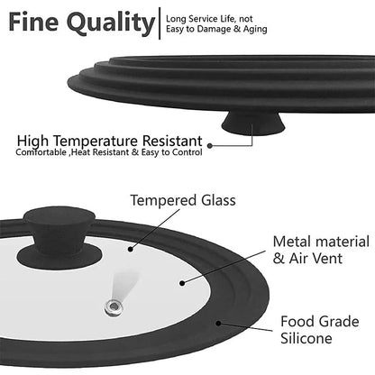Universal Tempered Glass Lid for Pots & Pans – Multi-Size