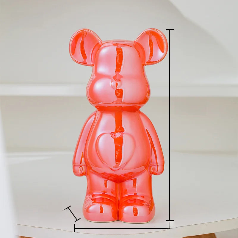 17 27 Cm Aesthetic Bear Brick Ceramic Statue Teddy Decor Action Figure Sculptures Ornament Room Home