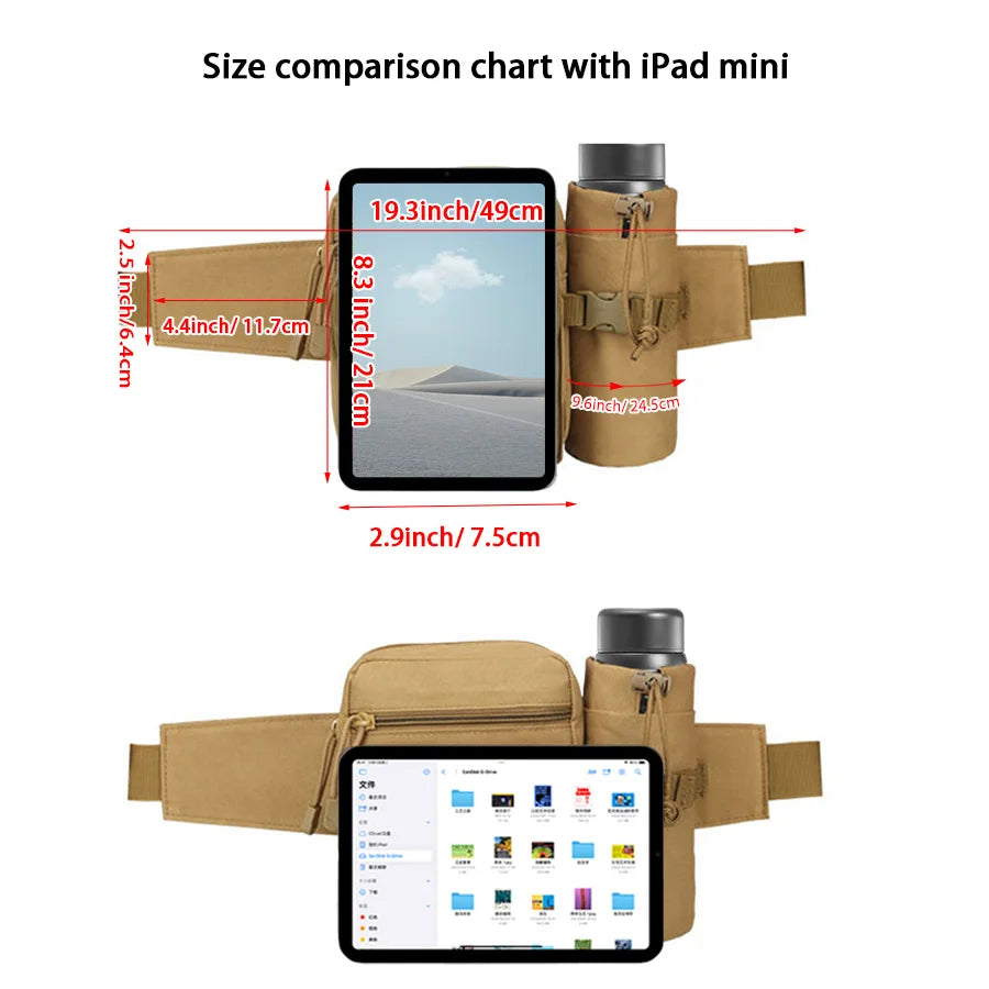 Tactical Waist Bag with Detachable Water Bottle Holder