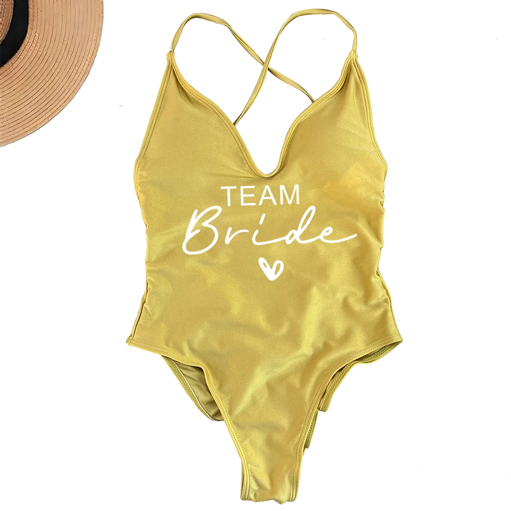 Team Bride One-Piece Swimsuit – Padded Bachelorette Bathing Suit