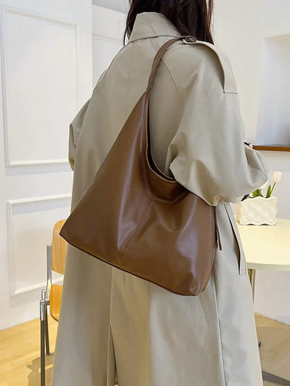 Large Capacity Woven Texture Women's Shoulder Tote Bag – Multifunctional Crossbody Handbag