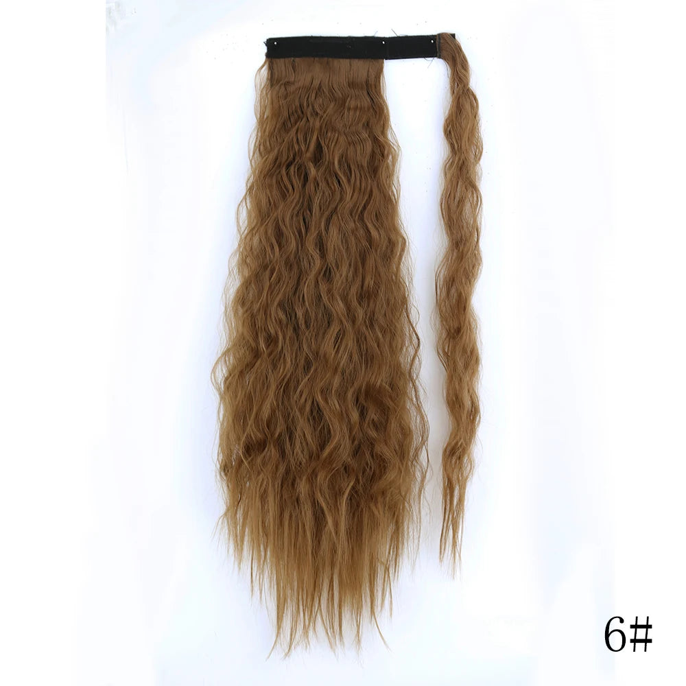 Wrap Around Ponytail Extension – Long Straight Synthetic Clip-In