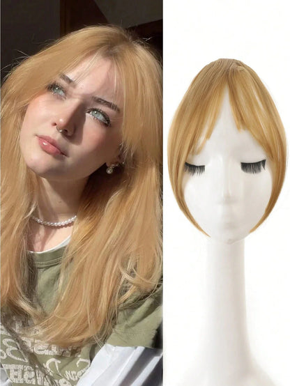 Synthesis Wig Middle-Part Bangs Hair Extensions Clip Forehead Natural Seamless French Oblique