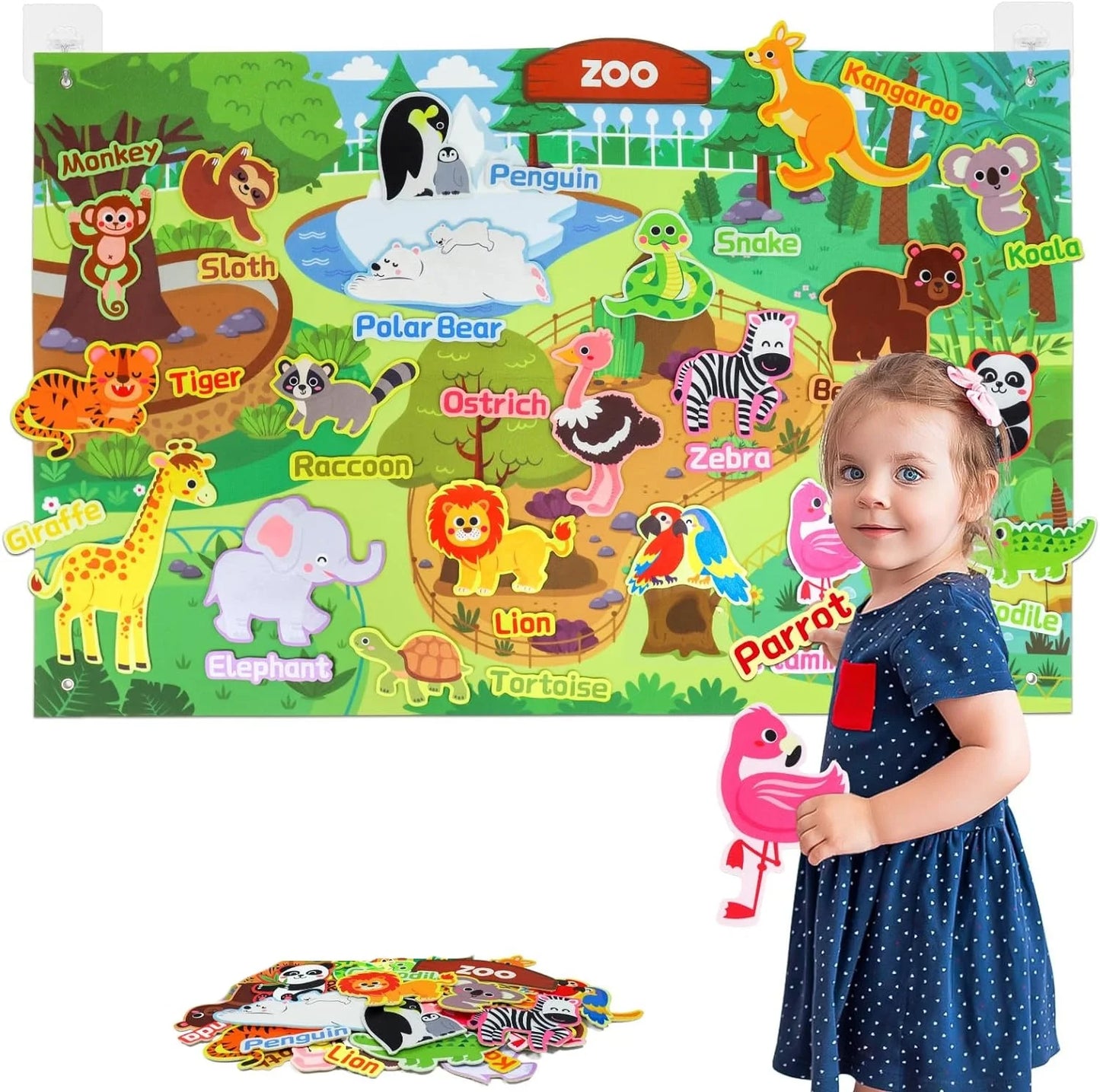 Montessori Felt Busy Board Story Set for Toddlers – Farm, Ocean, Zoo & Solar System