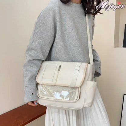 Y2K Japanese Ita Crossbody Bag – Transparent Casual School Bag for Girls