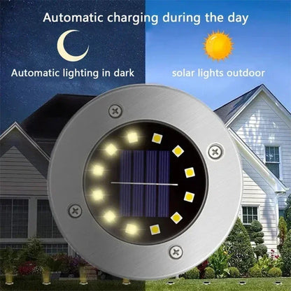 20leds Disk Underground Lamp Spotlight Buried Solar Light Home Garden Lawn Yard Decoration