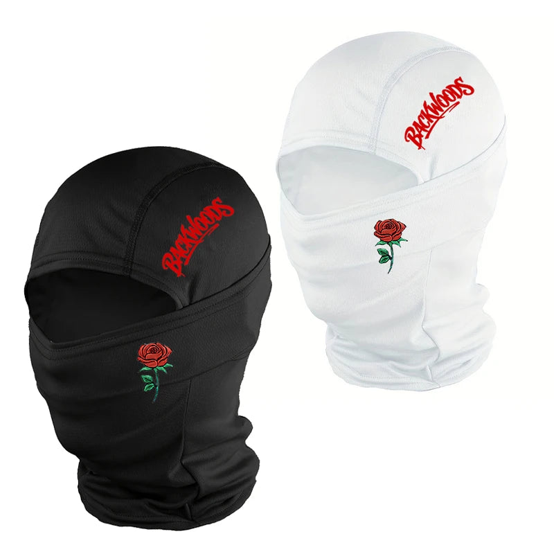 Balaclava Full Face Mask with Rose Print – Windproof Unisex Ski Mask