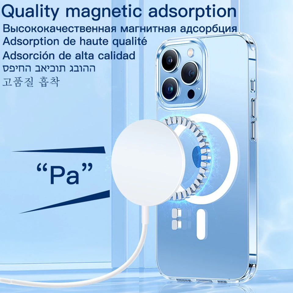 Luxury Wireless Magnetic Cover Apple Magsafe Case Iphone 16 11 12 13 15 14 Pro Max Mini 7 8 Plus Xr