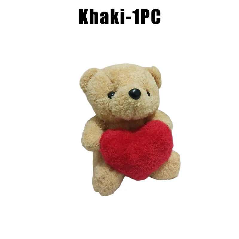 1 3 6pcs 20cm Heart Teddy Bear Plush Cuddly Stuffed Animal Holding Valentine S Day Christmas Gift