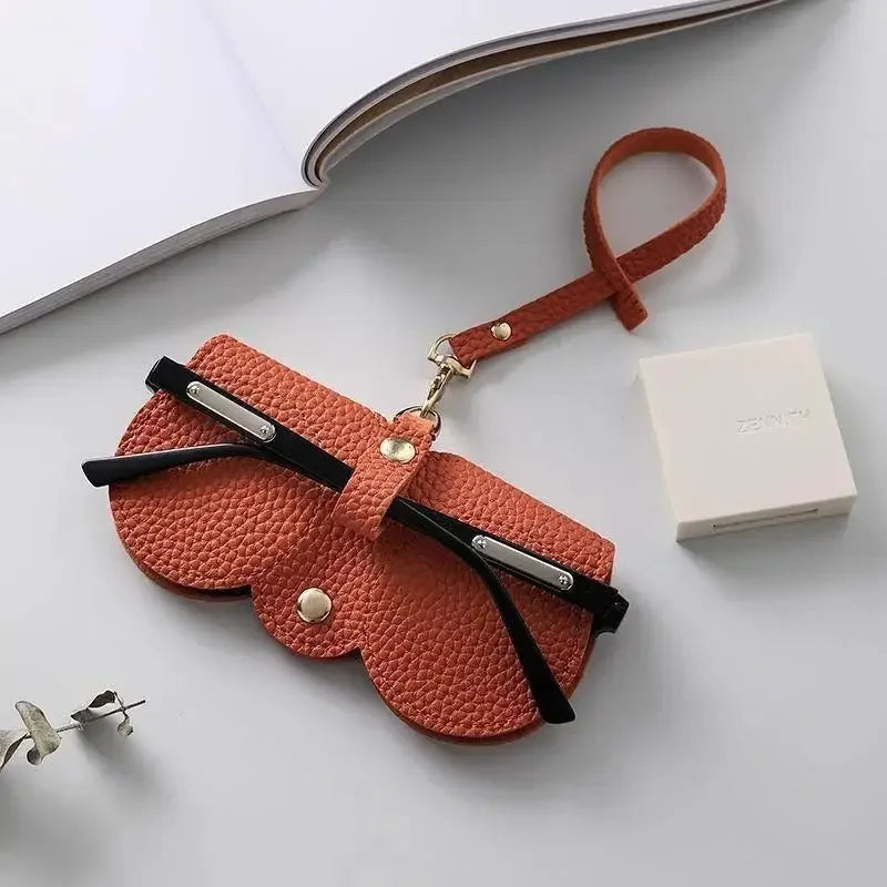 Litchi PU Leather Hanging Glasses Case – Portable Eyewear Holder