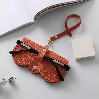 Litchi PU Leather Hanging Glasses Case – Portable Eyewear Holder