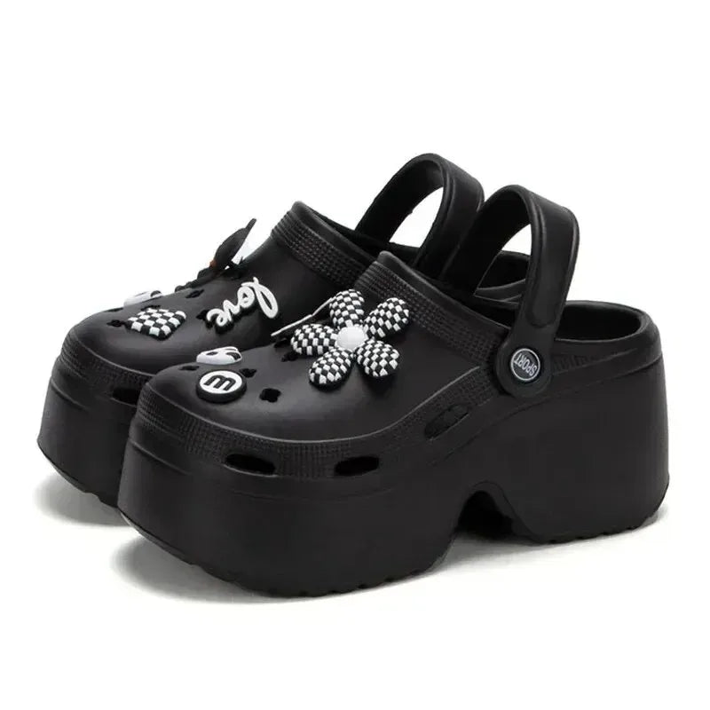 Women's Chunky Platform Clogs – Closed Toe Garden Shoes
