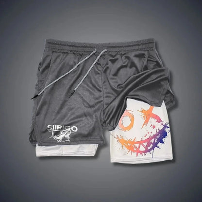 Men's 2-in-1 Graphic Fitness Shorts – Quick-Dry Training Shorts