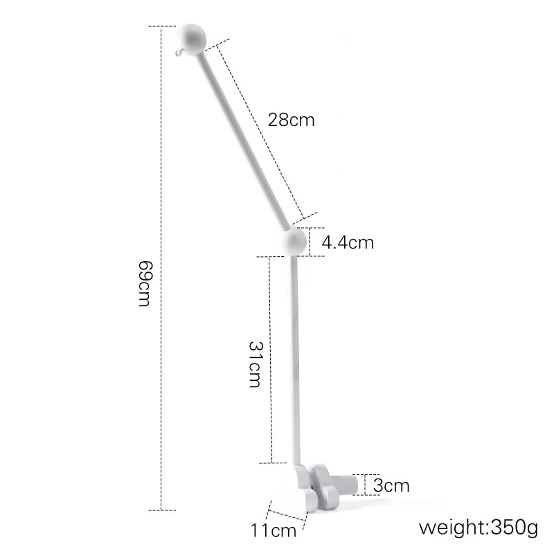 Baby Crib Music Box Mobile – Rotating Arm with Hanging Rattles