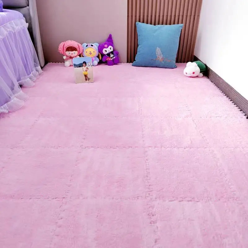 Interlocking Foam Floor Tiles Plush Puzzle Play Mat 10pcs 11.8x11.8in
