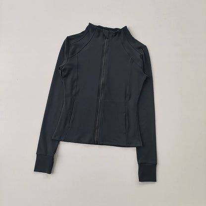 Women's Zip-Up Athletic Jacket – Long Sleeve Gym Cardigan
