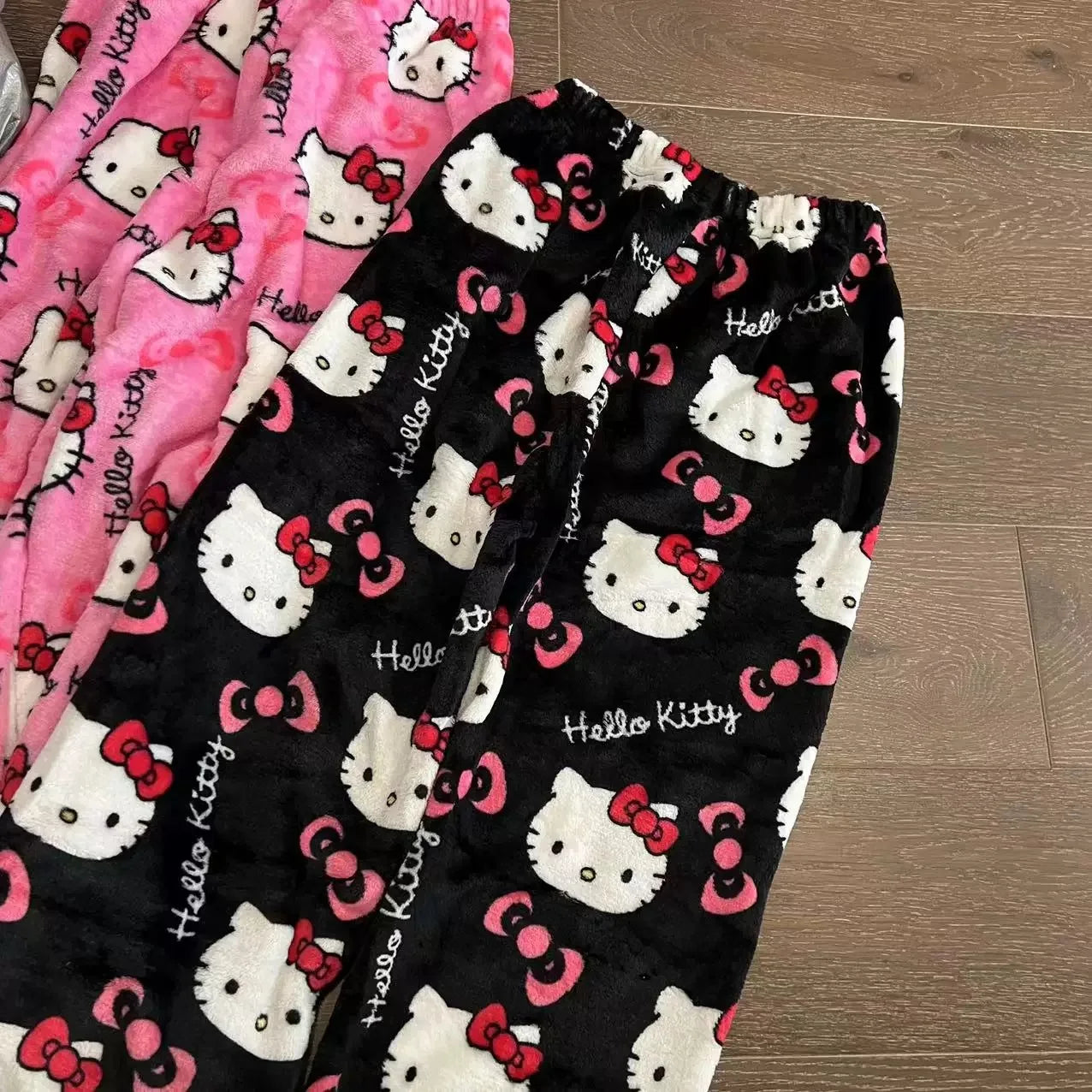 Hello Kitty Cartoon Pajama Pants for Women - Soft Fleece Sleepwear
