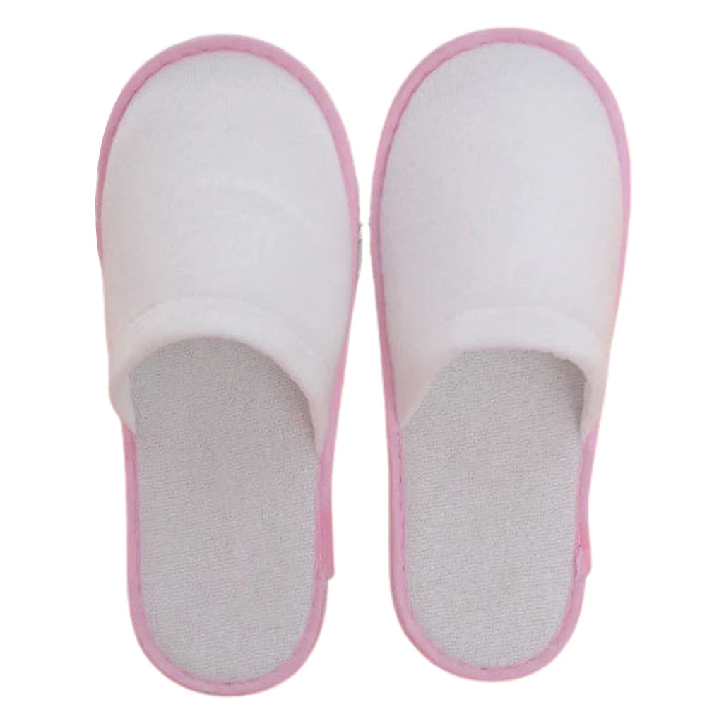 10pair Lot Hotel Slippers Men Womens Random Color Velvet Travel Disposable Cotton Home Hospitality