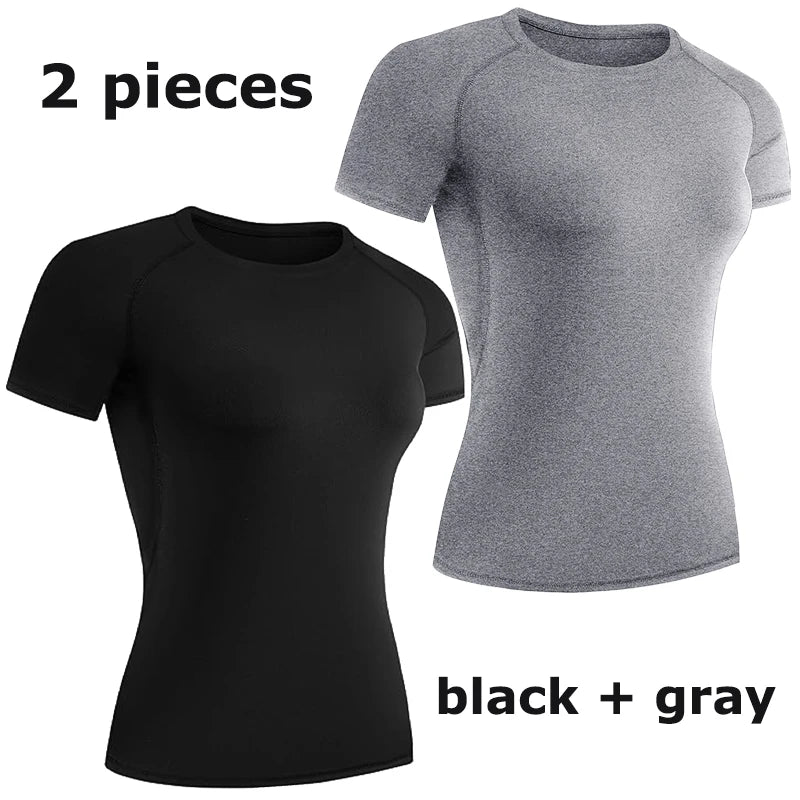 Women's Compression Athletic T-Shirt – Short Sleeve Quick Dry Workout Top
