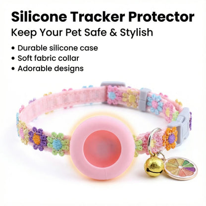AirTag Cat Collar – Cute Flower Lace with Pendant & Bell
