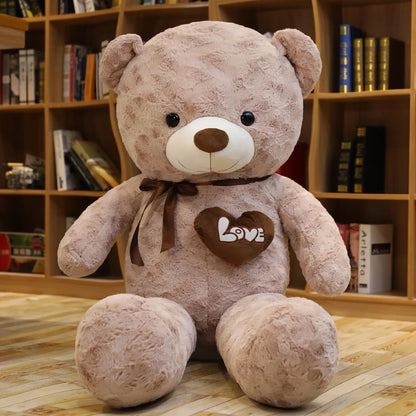 Teddy Bear Love Plush Pillow – Soft Stuffed Animal Gift 23.6in